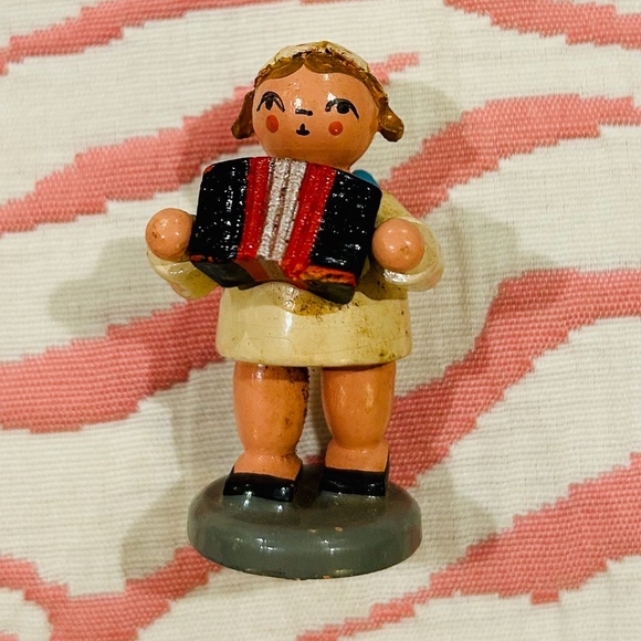 Vintage Other - D3-Vintage 50's Erzgebirge Orchestra Angel Playing Accordian Figurine